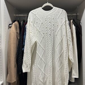 Sweater Dress with beads/pearls